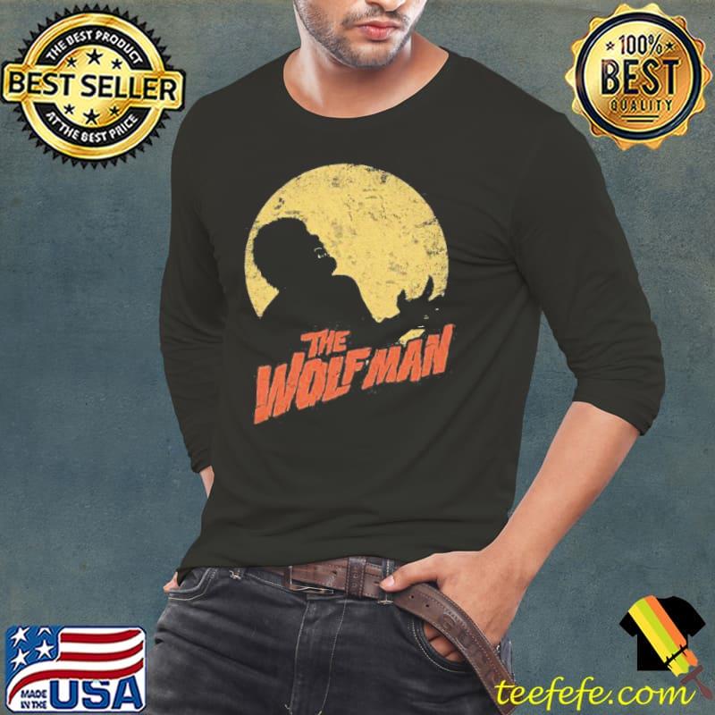 Moonlit Silhouette The Wolf Man Shirt Long Sleeve Tee Moonlit Silhouette The Wolf Man Shirt Long Sleeve Tee