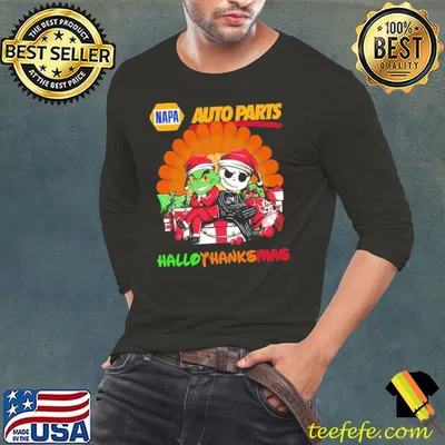 Napa auto parts hallothanksmas grinch and jack skellington shirt