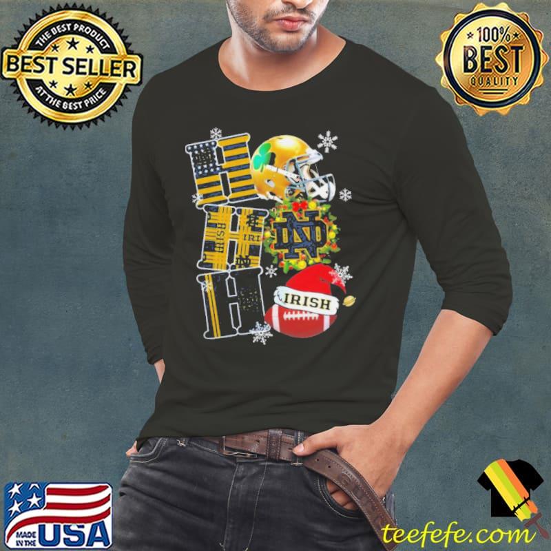 Notre Dame Fighting Irish Ncaa Ho Ho Ho Christmas Shirt Long Sleeve Tee Notre Dame Fighting Irish Ncaa Ho Ho Ho Christmas Shirt Long Sleeve Tee