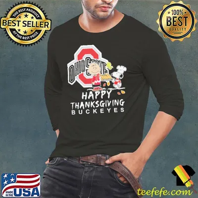 Ohio State Buckeyes Charlie Brown And Snoopy Happy Thanksgiving Shirt