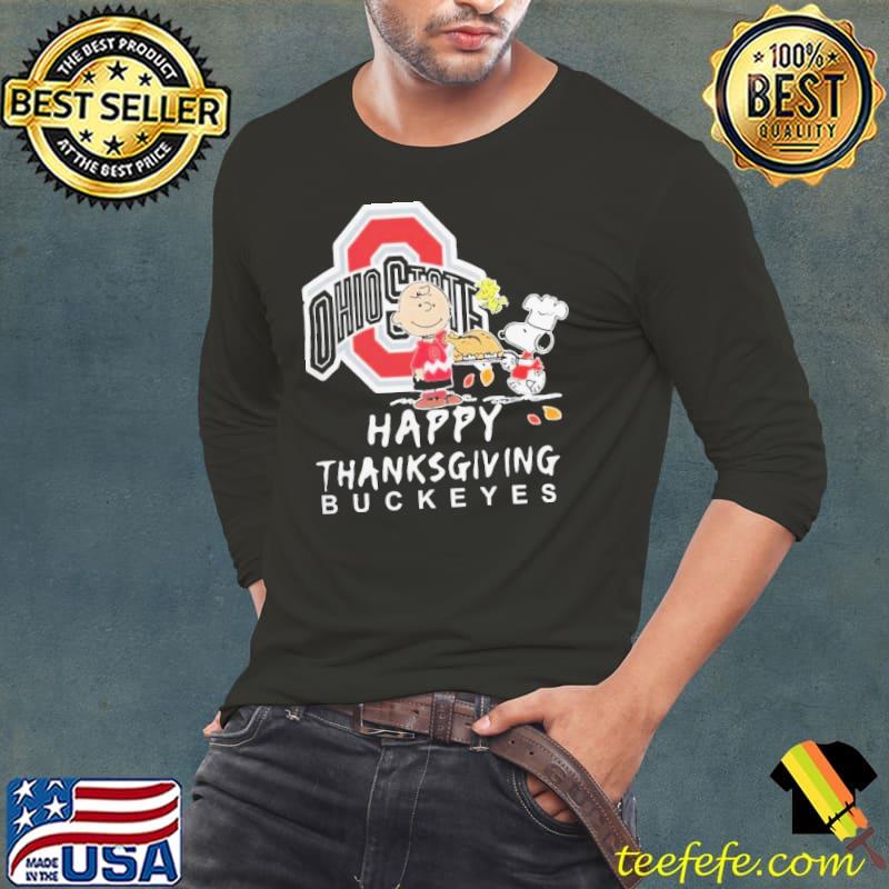 Ohio State Buckeyes Charlie Brown And Snoopy Happy Thanksgiving Shirt