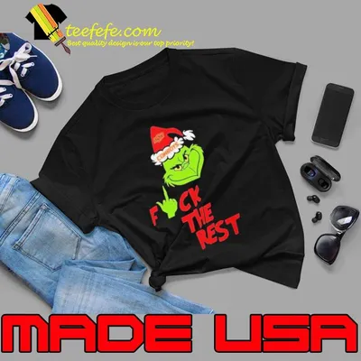 Oklahoma State Cowboys Santa Grinch Hat Fuck The Rest Christmas shirt