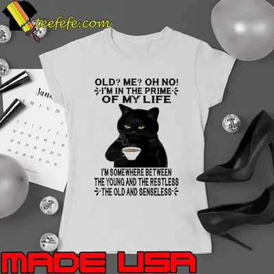 Old Me Oh No I'm In The Prime Of My Life Somewhere Between The Young And The Restless Cat shirt