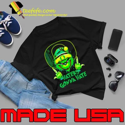 Oregon Ducks Grinch Santa Middle finger haters gonna hate shirt