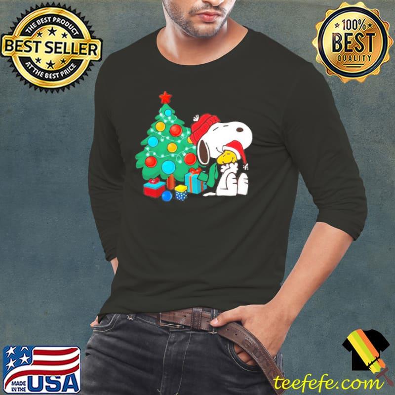 Peanuts Snoopy Christmas Tree Santa Hat Lights s Long Sleeve Tee Peanuts Snoopy Christmas Tree Santa Hat Lights s Long Sleeve Tee