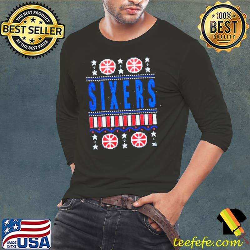 Philadelphia 76ers Holiday Ugly Christmas s Long Sleeve Tee Philadelphia 76ers Holiday Ugly Christmas s Long Sleeve Tee