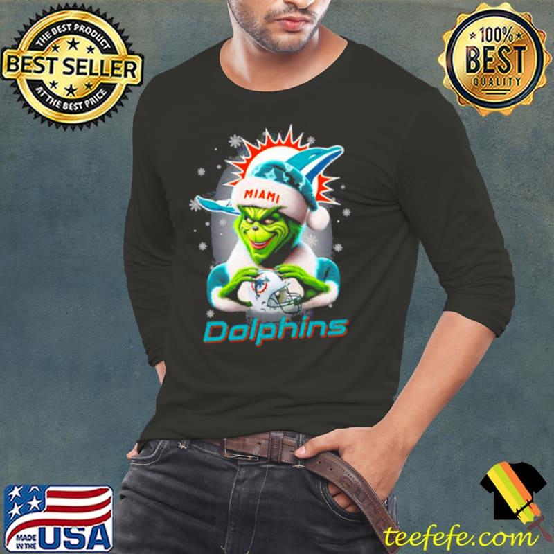 Santa Grinch Love Miami Dolphins Merry Christmas s Long Sleeve Tee Santa Grinch Love Miami Dolphins Merry Christmas s Long Sleeve Tee