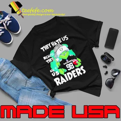 Santa Grinch They Hate Us Because They Las Vegas Raiders Christmas Shirt