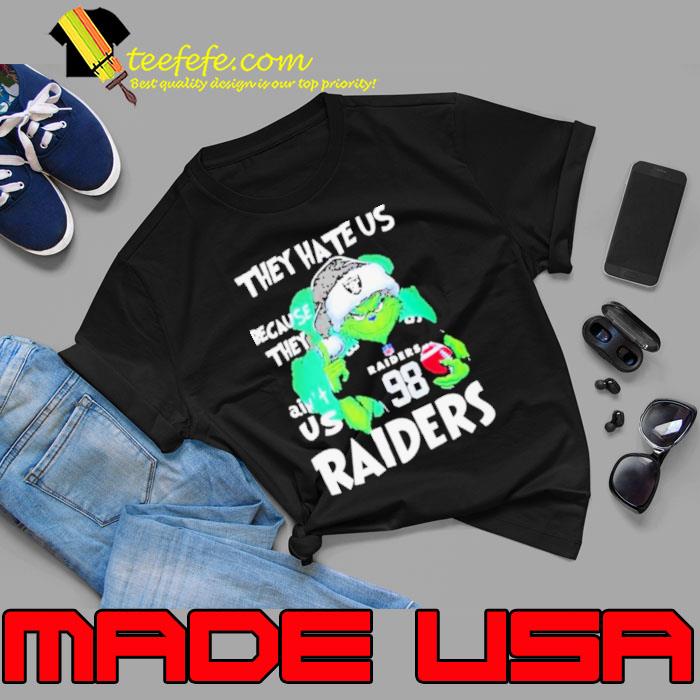 Santa Grinch They Hate Us Because They Las Vegas Raiders Christmas Shirt
