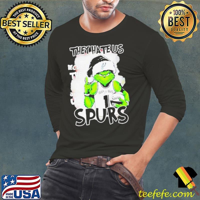 Santa Grinch They Hate Us Because They San Antonio Spurs Christmas Shirt Long Sleeve Tee Santa Grinch They Hate Us Because They San Antonio Spurs Christmas Shirt Long Sleeve Tee
