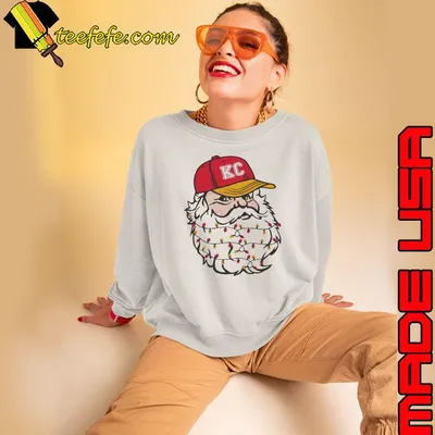 Santa Hat KC Football Christmas Light shirt