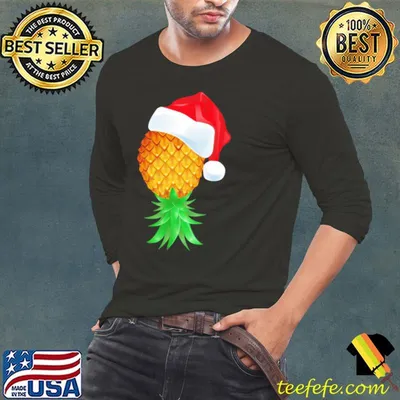 Santa Hat Swinger Upside Down Pineapple Shirt