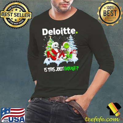 Santa Jack skellington and Grinch Deloitte is this jolly enough shirt