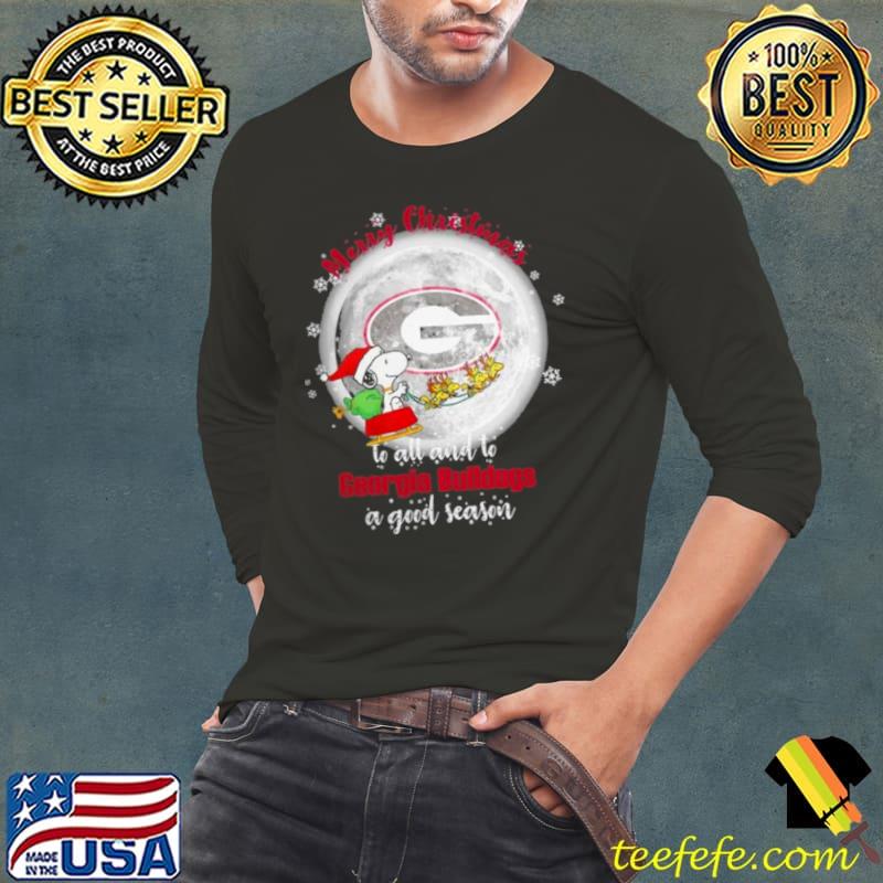 Santa Snoopy Merry Christmas To All And To Georgia Bulldogs A Good Season s Long Sleeve Tee Santa Snoopy Merry Christmas To All And To Georgia Bulldogs A Good Season s Long Sleeve Tee