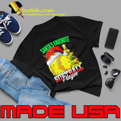 Santa’s Favorite Softball Player Christmas Tree shirt