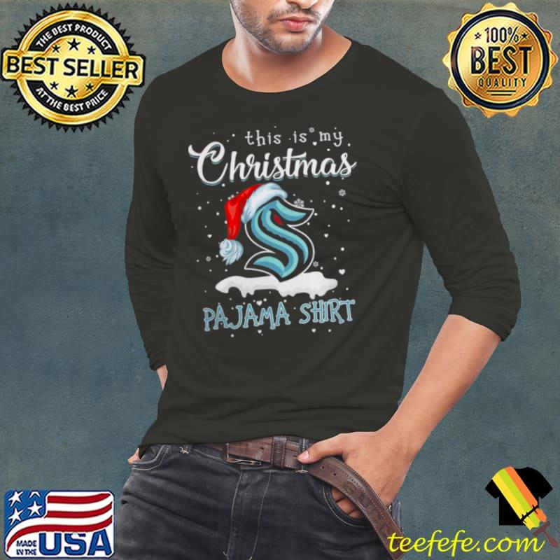 Seattle Kraken Logo Santa Hat This Is My Christmas Pajama Shirt Long Sleeve Tee Seattle Kraken Logo Santa Hat This Is My Christmas Pajama Shirt Long Sleeve Tee