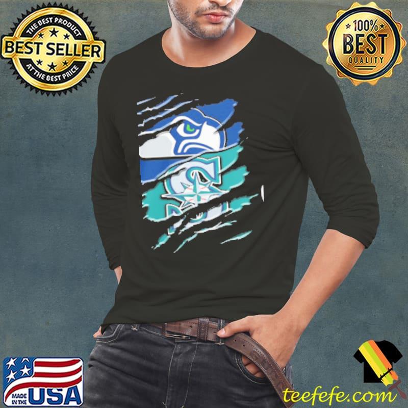 Seattle Seahawks And Seattle Mariners Football Shirt Long Sleeve Tee Seattle Seahawks And Seattle Mariners Football Shirt Long Sleeve Tee