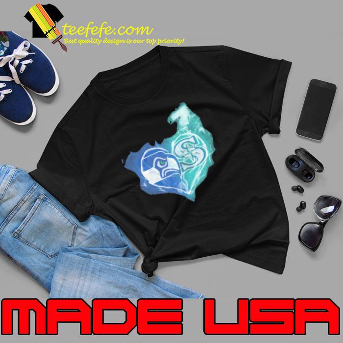 Seattle Seahawks And Seattle Mariners Heart Shirt Unisex Seattle Seahawks And Seattle Mariners Heart Shirt Unisex