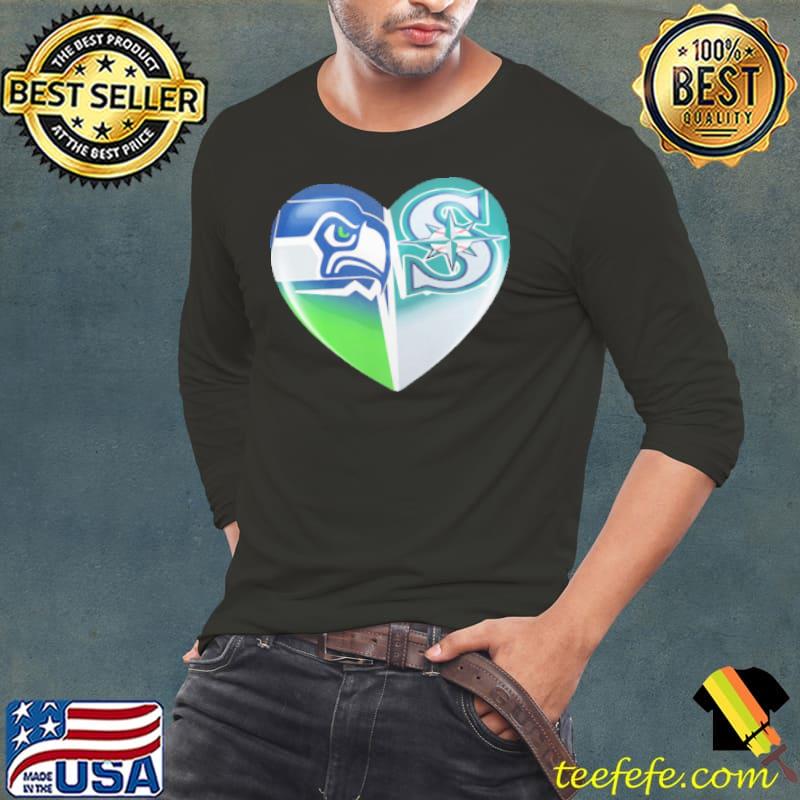 Seattle Seahawks And Seattle Mariners Heartbeat Heart Shirt