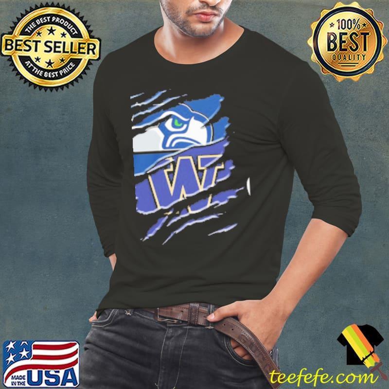 Seattle Seahawks And Washington Huskies Football Shirt Long Sleeve Tee Seattle Seahawks And Washington Huskies Football Shirt Long Sleeve Tee