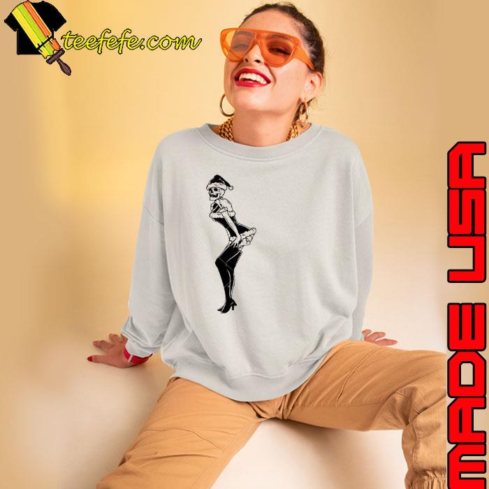 Sexy Skeleton Girl Santa Hat Merry Xmas 2023 shirt