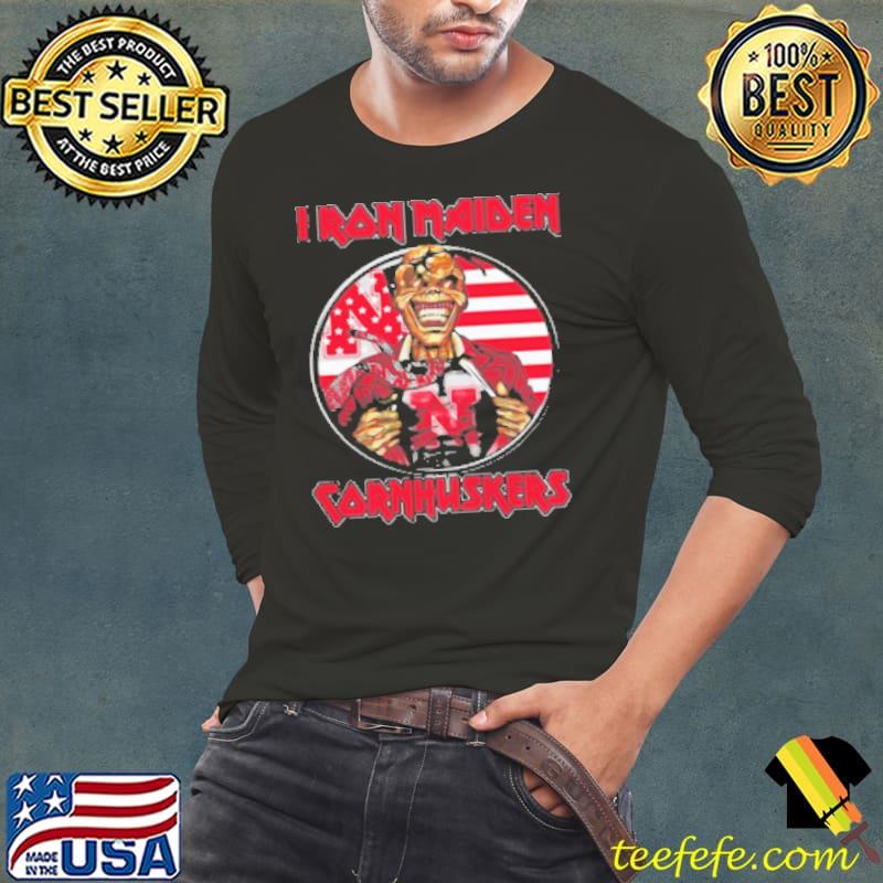 Skull Iron Maiden Nebraska Cornhuskers American Flag Independence Day Shirt Long Sleeve Tee Skull Iron Maiden Nebraska Cornhuskers American Flag Independence Day Shirt Long Sleeve Tee