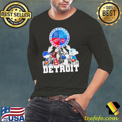 Snoopy And Friends Detroit Tigers Lions Piston Wings City Line shirt