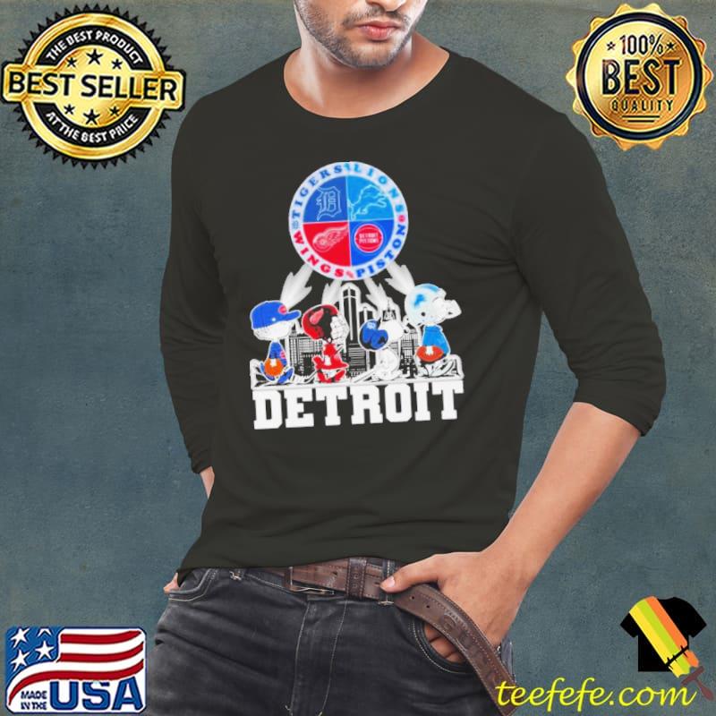Snoopy And Friends Detroit Tigers Lions Piston Wings City Line shirt