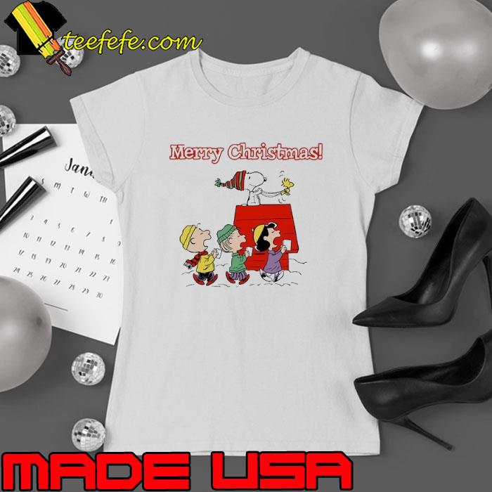 Snoopy And Team Peanuts Merry Christmas s Ladies tee Snoopy And Team Peanuts Merry Christmas s Ladies tee