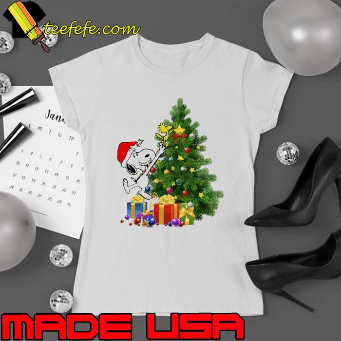 Snoopy And Woodstock Gifts Tree with Christmas s Ladies tee Snoopy And Woodstock Gifts Tree with Christmas s Ladies tee