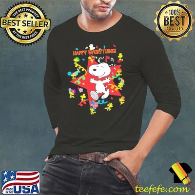 Snoopy And Woodstock Hat Santa Happy Mery Everything Shirt