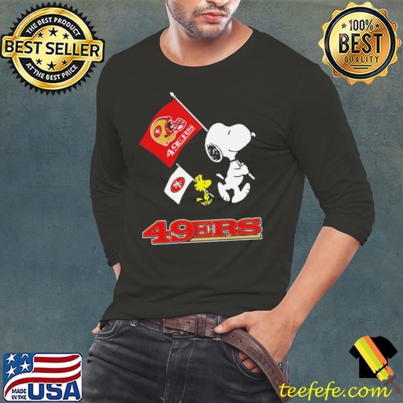 Snoopy And Woodstock San Francisco 49ers Football Flag Shirt