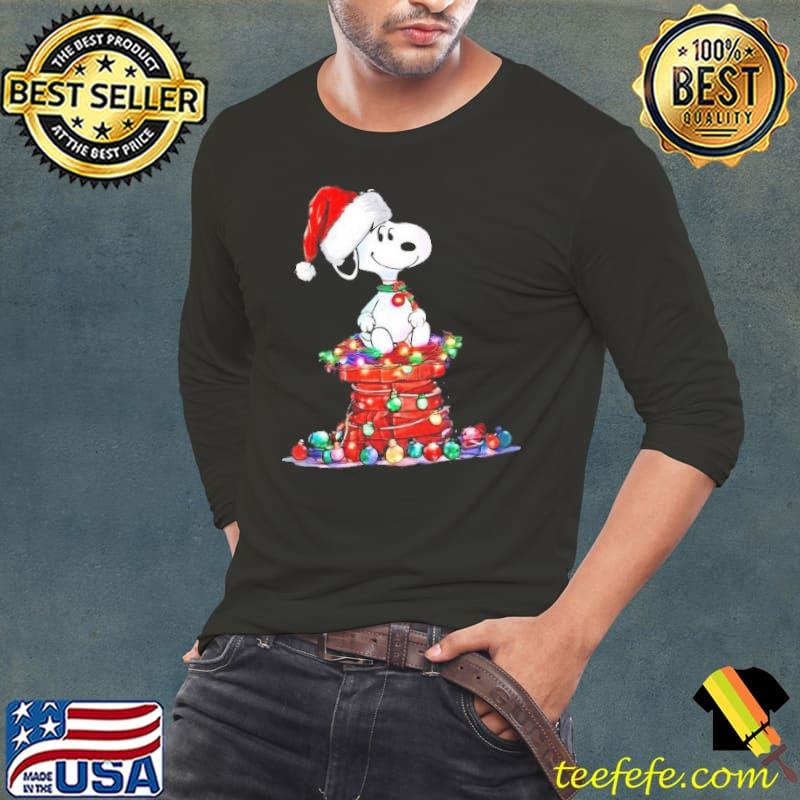 Snoopy hat Santa sit on chimney light christmas s Long Sleeve Tee Snoopy hat Santa sit on chimney light christmas s Long Sleeve Tee