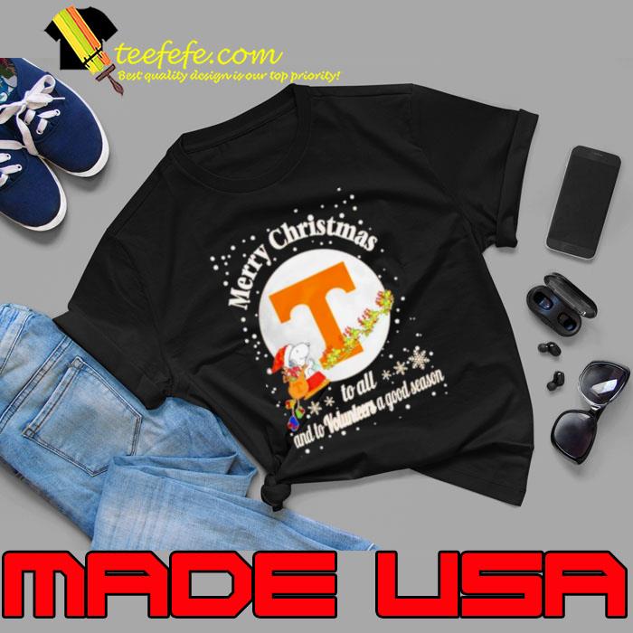 Snoopy Merry Christmas To All And To Tennessee Volunteers A Good Season Shirt Unisex Snoopy Merry Christmas To All And To Tennessee Volunteers A Good Season Shirt Unisex