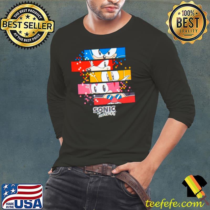 Sonic the hedgehog pixels character print shirt