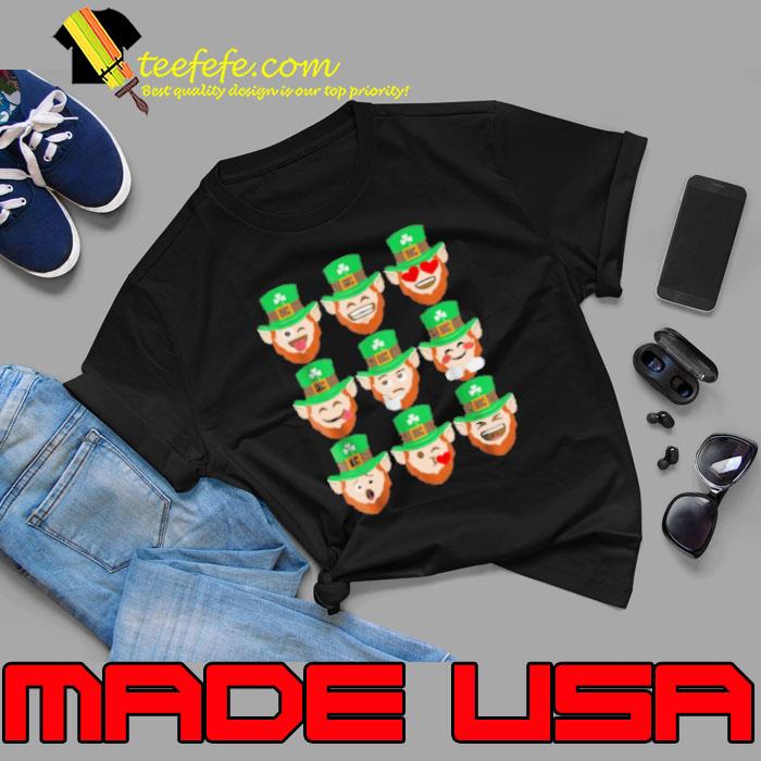 St. Patrick Day Emoji Funny Leprechaun Faces Shirt