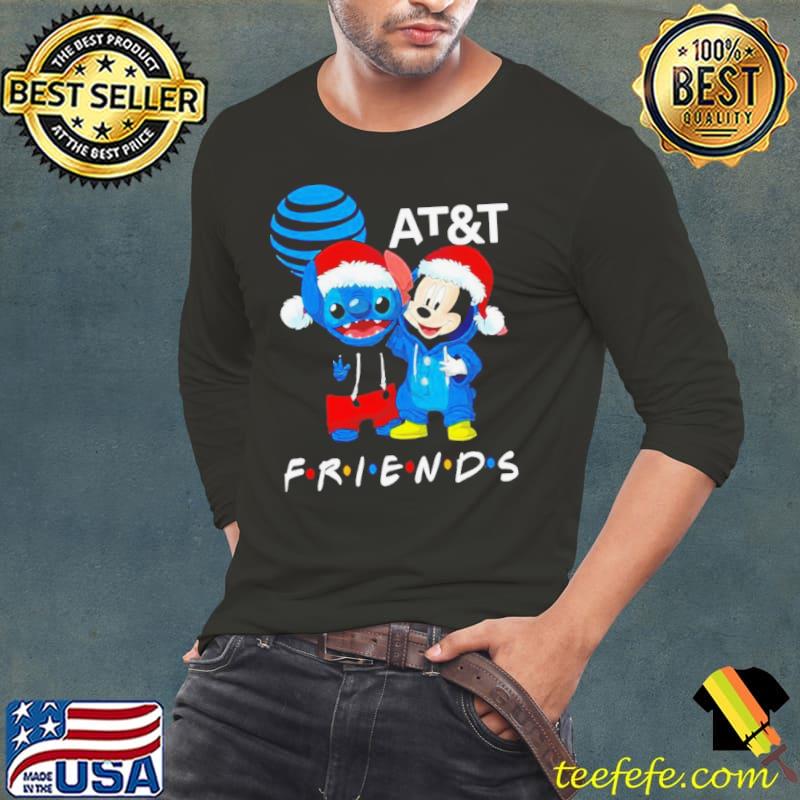 Stitch and Mickey Mouse AT and T Friends Merry Christmas shirt