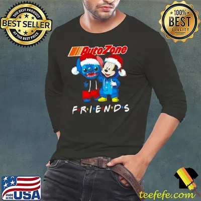 Stitch And Mickey Mouse Auto Zone Friends Merry Christmas shirt