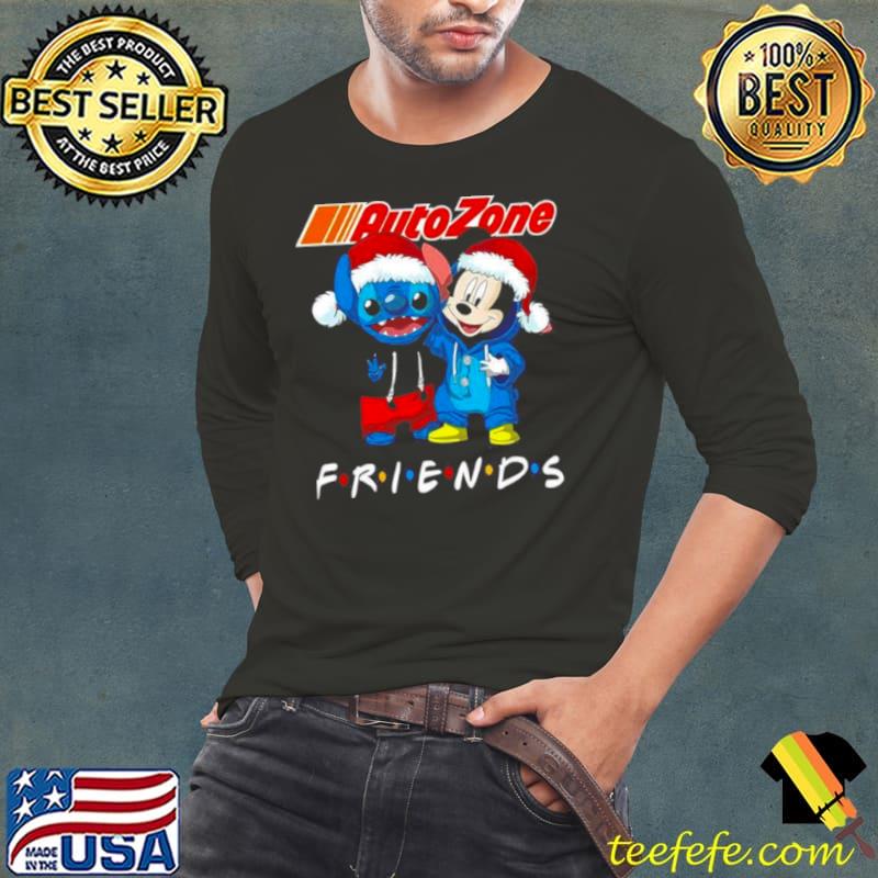 Stitch And Mickey Mouse Auto Zone Friends Merry Christmas shirt