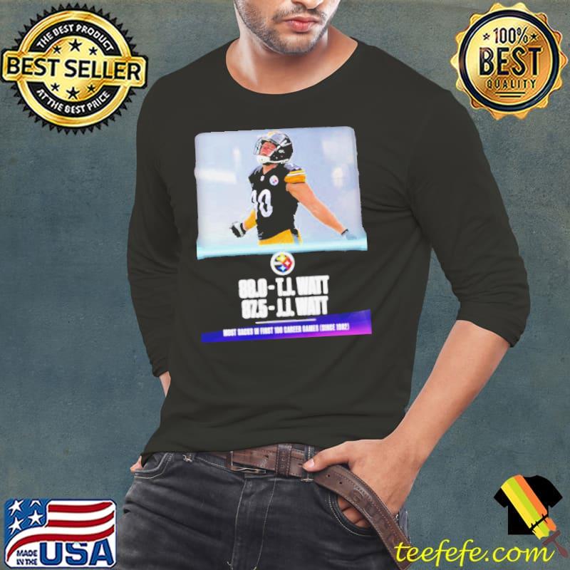 T.J. Watt passes J.J. Watt for the most sacks in his first 100 career games shirt