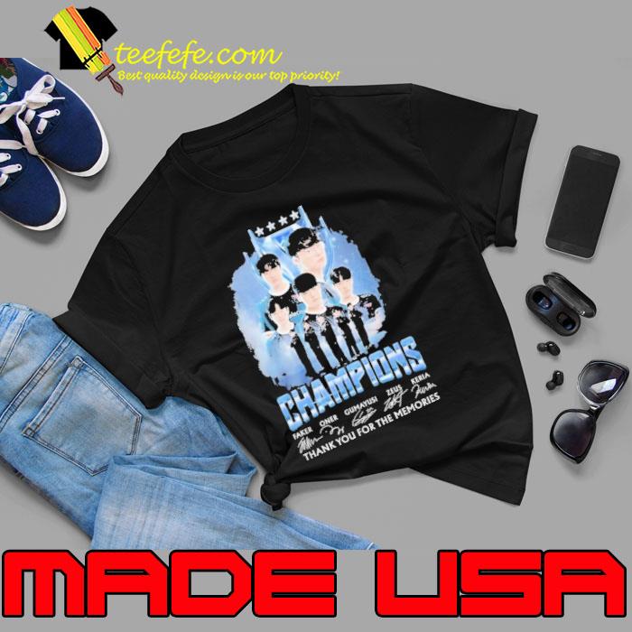T1 Champions Faker, Oner, Gumayusi, Zeus, Keria Signature Thank You For The Memories Shirt Unisex T1 Champions Faker, Oner, Gumayusi, Zeus, Keria Signature Thank You For The Memories Shirt Unisex
