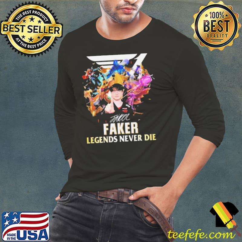 T1 Faker Legends Never Die Signature Shirt