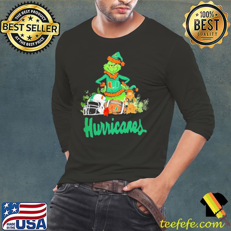 The Grinch And Miami Hurricanes Christmas s Long Sleeve Tee The Grinch And Miami Hurricanes Christmas s Long Sleeve Tee
