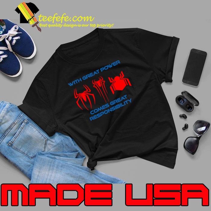 Three Spider man Marvel With Great Power Comes Great Responsibility s Unisex Three Spider man Marvel With Great Power Comes Great Responsibility s Unisex