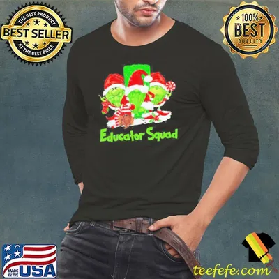 Three the Santa Grinch Gnomes Educator Squad Merry Christmas shirt