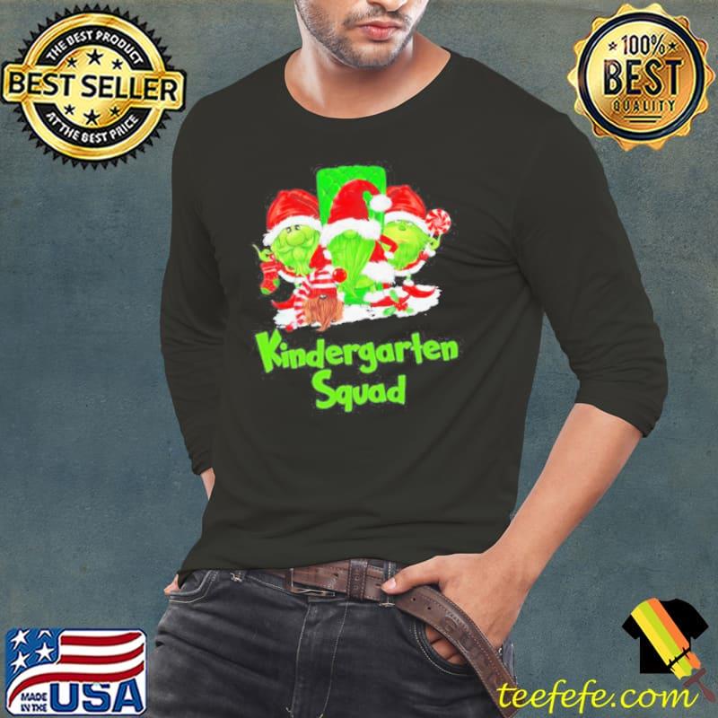 Three the Santa Grinch Gnomes Kindergarten Squad Merry Christmas shirt Three the Santa Grinch Gnomes Kindergarten Squad Merry Christmas shirt