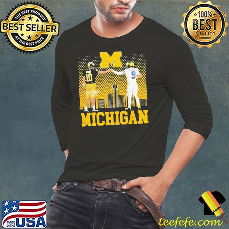 Tom Brady And Jj Mccarthy Legends Michigan Wolverines Football Signatures Shirt Long Sleeve Tee Tom Brady And Jj Mccarthy Legends Michigan Wolverines Football Signatures Shirt Long Sleeve Tee