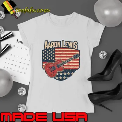 Vintage aaron lewis American musician guitar usa flag T-Shirt
