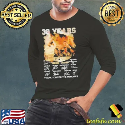 38 Years 1986 2024 Top Gun Signatures Thank You For The Memories Shirt