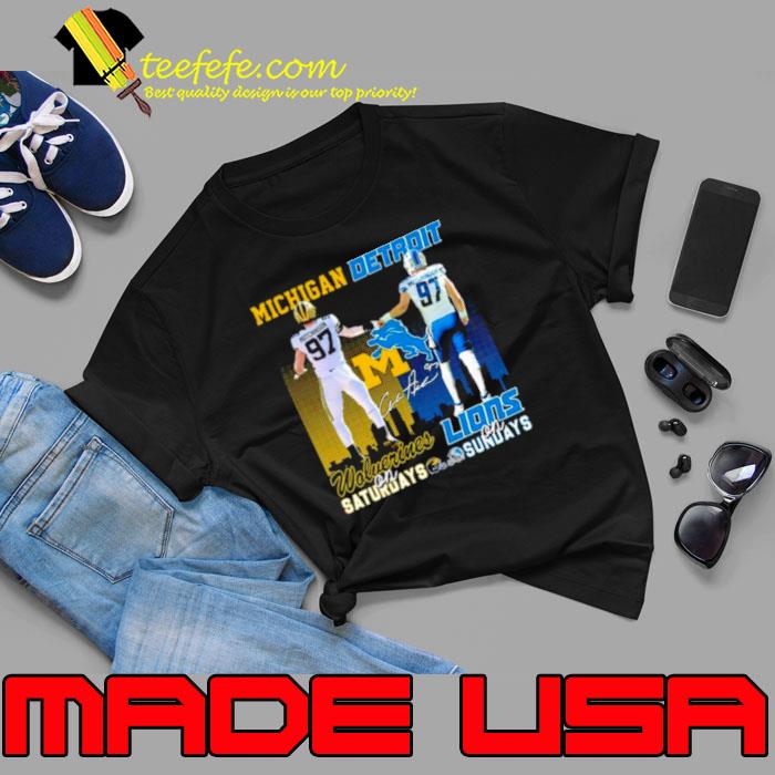 7 Hutchinson Michigan Wolverines On Saturdays Detroit Lions On Sundays Signatures s Unisex 7 Hutchinson Michigan Wolverines On Saturdays Detroit Lions On Sundays Signatures s Unisex
